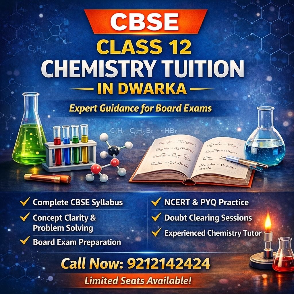 Open chemistry book showing benzene rings and electrochemical cells beside laboratory flasks