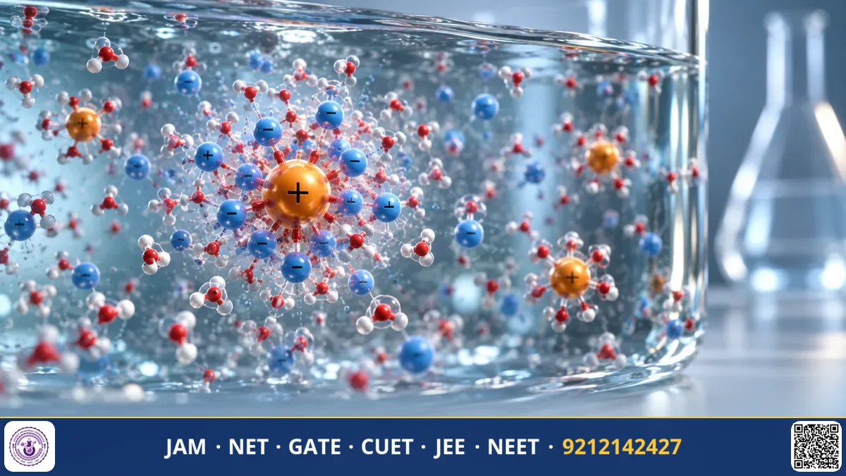 A central positive ion surrounded by a spherical cloud of oppositely charged counter-ions in solution.