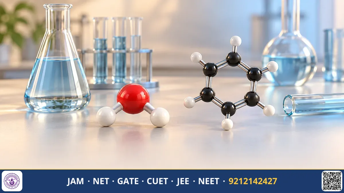 Chemistry tutor discussing molecular models and reaction pathways with a student at a study desk