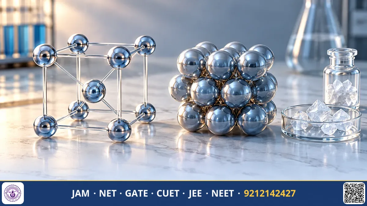 Crystalline unit cell cube models showing simple, body-centered, and face-centered sphere arrangements