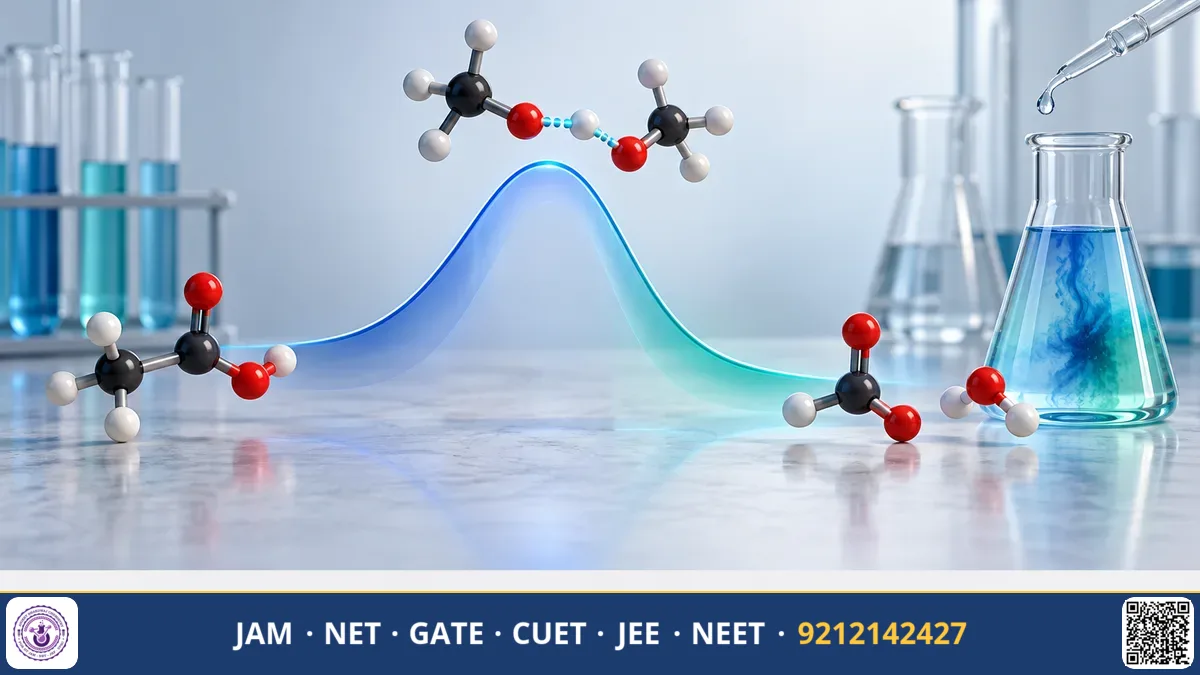 Reaction coordinate energy diagram plotting activation barrier alongside flask timer