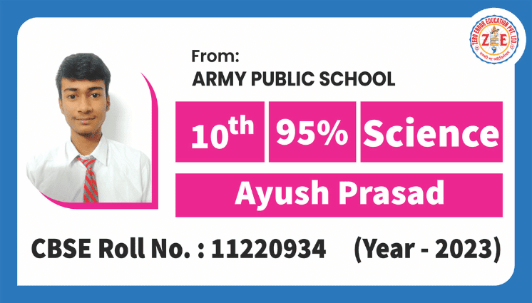 Ayush Prasad — Class 10 Science — 95%