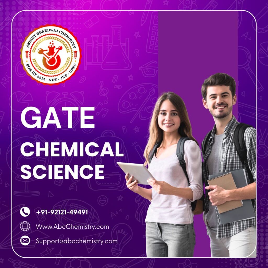 GATE Chemical Science coaching banner featuring students and ABC Chemistry branding