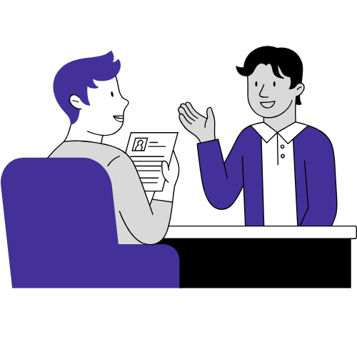 Interview specialist role representing candidate evaluation and guidance