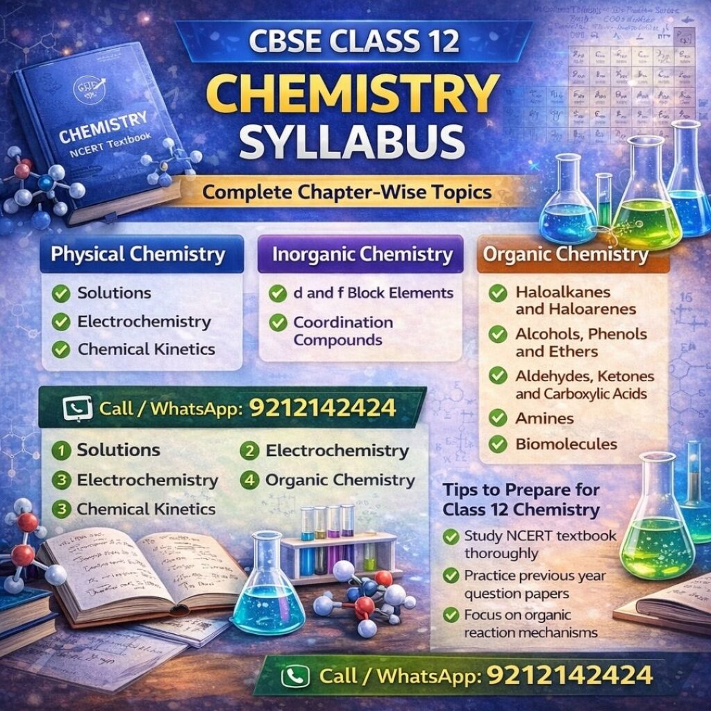 CBSE Class 12 Chemistry Syllabus – Complete Chapter-Wise Guide
