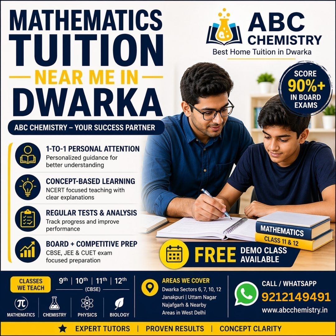 Mathematics tuition near me in Dwarka