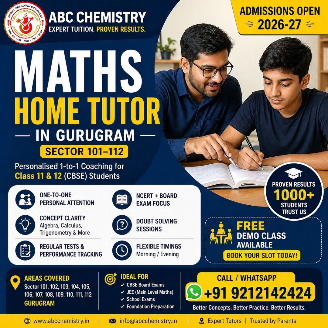 Maths Home Tutor in Gurugram Sector 101-112