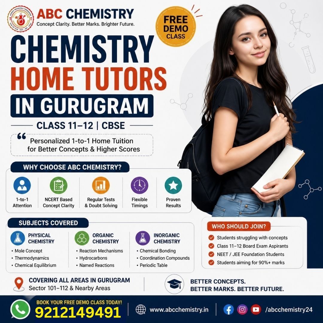 Best Chemistry Home Tutors in Gurugram